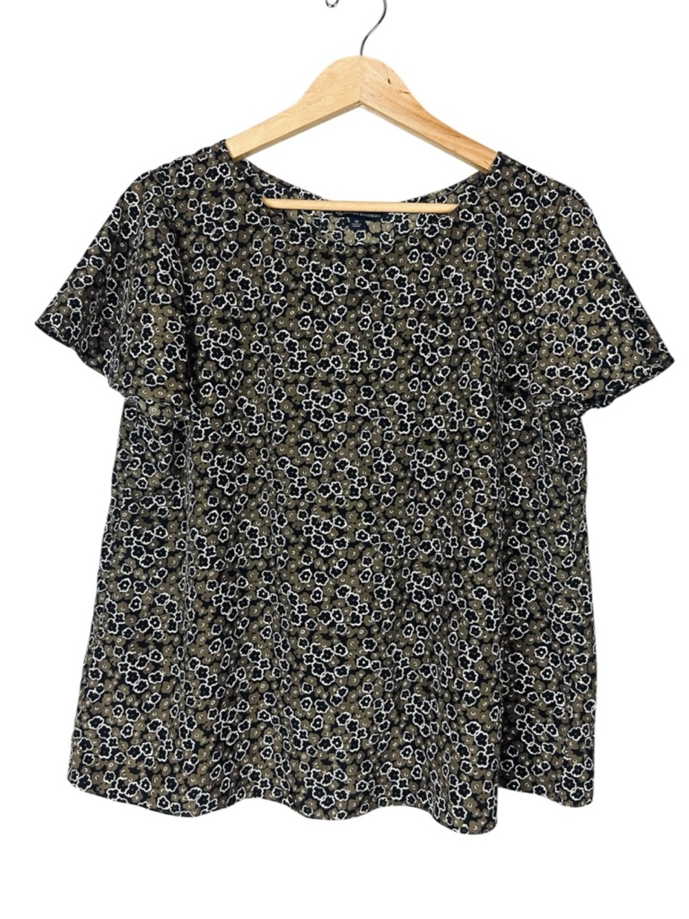 Brooks Brothers Black & Olive Summer Blouse